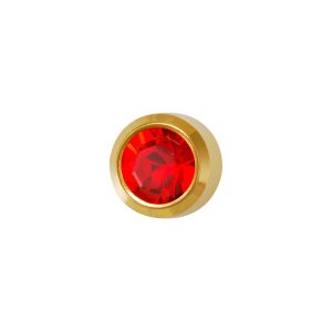 Mini July Ruby Bezel Gold Plated over Surgical Stainless Steel