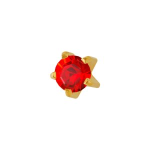 Mini July Ruby Tiffany Gold Plated over Surgical Stainless Steel