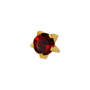 Mini January Garnet Tiffany Gold Plated over Surgical Stainless Steel