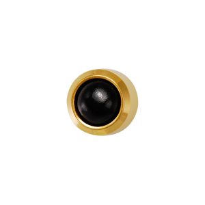 Mini Black Onyx Pearl Bezel Gold Plated over Surgical Stainless Steel