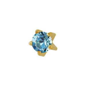 Mini March Aquamarine Tiffany Gold Plated over Surgical Stainless Steel