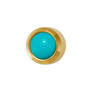 Regular Turquoise Pearl Bezel Gold Plated over Surgical Stainless Steel