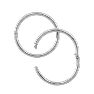 18GA 15mm Smooth Hinged Hoop .925 Sterling Silver