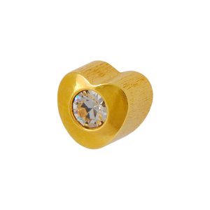 Regular Heartlite Crystal Gold Plated over Surgical Stainless Steel