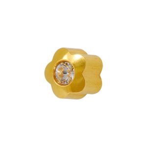Regular Flowerlite Crystal Gold Plated over Surgical Stainless Steel