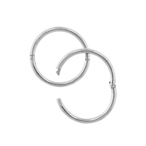 18GA 12mm Smooth Hinged Hoop .925 Sterling Silver