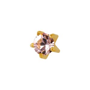 Mini June Alexandrite Tiffany Gold Plated over Surgical Stainless Steel