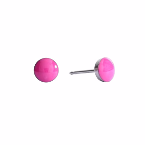 Hot Fuchsia Neon Button Surgical Stainless Steel