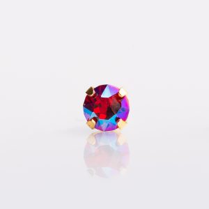 3mm Scarlet Shimmer Tiffany Gold Plated over Surgical Stainless Steel