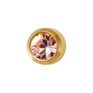 Regular June Alexandrite Bezel Gold Plated over Surgical Stainless Steel