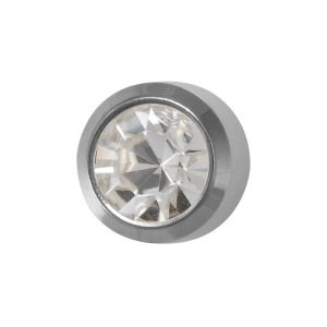 Large April Crystal Bezel Surgical Stainless Steel