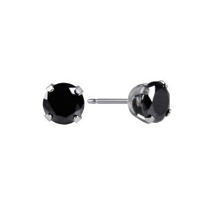 6mm Black Cubic Zirconia Surgical Stainless Steel