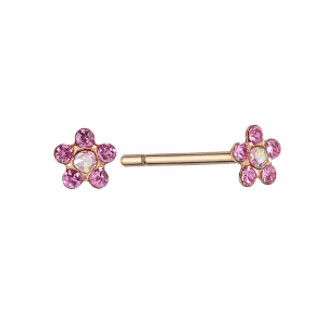 October Rose / AB Crystal Baby Daisy Gold Plated over Surgical Stainless Steel