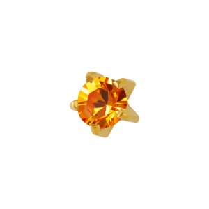 Mini November Topaz Tiffany Gold Plated over Surgical Stainless Steel