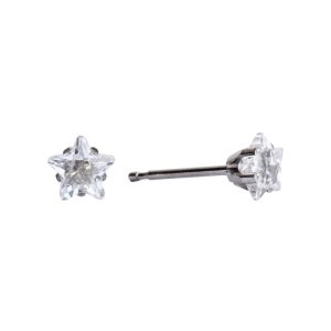 5mm Cubic Zirconia Star Surgical Stainless Steel