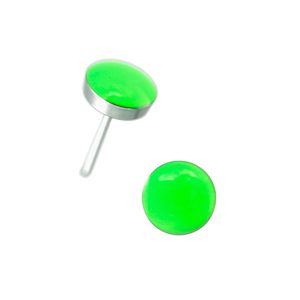 Large Hot Green Neon Button Surgical Stainless Steel