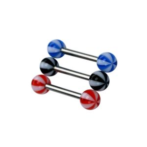 14G 5/8' Tongue Acrylic Candy Surgical Stainless Steel