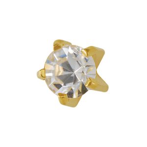 Mini Cubic Zirconia Gold Plated over Surgical Stainless Steel
