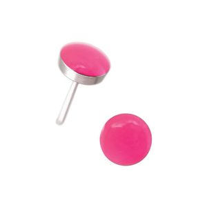 Large Hot Pink Neon Button Surgical Stainless Steel
