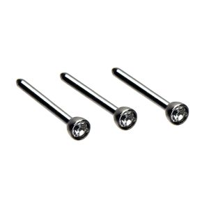 20G 1mm Nose Bones Crystals Surgical Stainless Steel (3 per pack)
