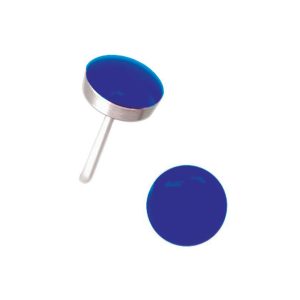 Large Hot Blue Neon Button Surgical Stainless Steel