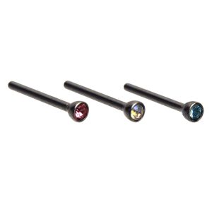 20G 1mm Nose Bones Rose/AB Crystal/Aqua Surgical Stainless Steel