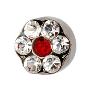 Large 7 Stone Crystal/Ruby Daisy Surgical Stainless Steel