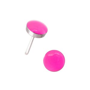 Large Hot Fuchsia Neon Button Surgical Stainless Steel