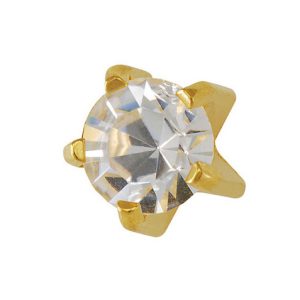 Regular Cubic Zirconia Gold Plated over Surgical Stainless Steel